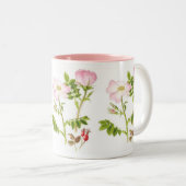 Tasse florale classique - rose de chien (Devant droit)