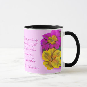 Tasse florale de cadeau de beaux-arts de primevère