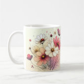 Tasse florale de citations positives (Gauche)