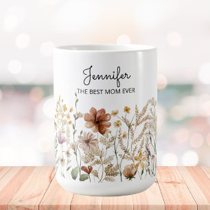 Tasse Florale de Fleur Sauvage Aquarelle Meilleure