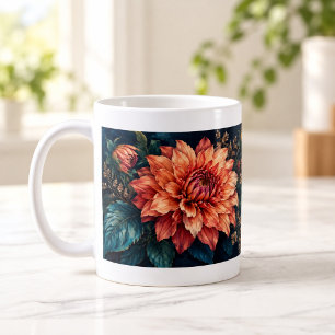 Tasse florale de jardin de nuit Dahlia