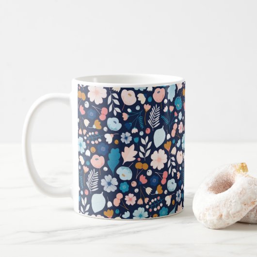 Tasse florale de marine (Avec donut)