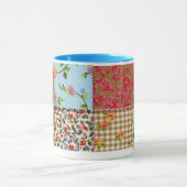 Tasse florale de motif de patchwork de tissu (Centre)