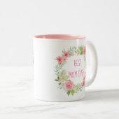 Tasse florale de rose de la "meilleure maman (Devant droit)