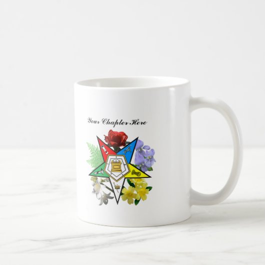 Tasse florale d'étoile orientale personnalisable (Droite)