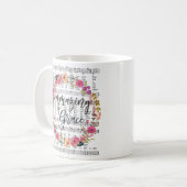 Tasse florale d'hymne de musique de feuille de (Devant gauche)