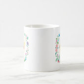 Tasse florale d'illustration d'oiseau d'animal (Centre)