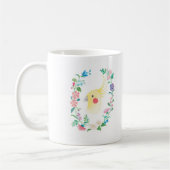 Tasse florale d'illustration d'oiseau d'animal (Gauche)