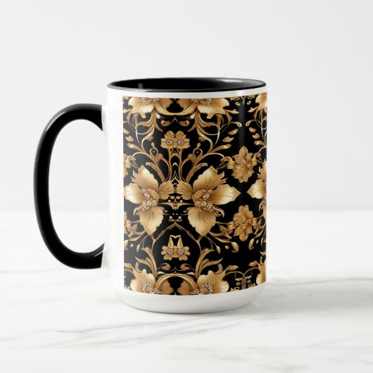 Tasse florale dorée (Gauche)