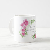 Tasse florale élégante de M. et de Mme Wedding | (Devant gauche)