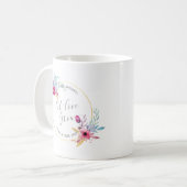 Tasse florale élégante de M. et de Mme Wedding | (Devant gauche)