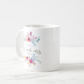 Tasse florale élégante de M. et de Mme Wedding | (Devant gauche)