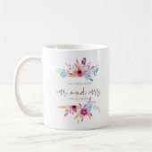 Tasse florale élégante de M. et de Mme Wedding | (Gauche)