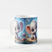 Tasse florale éléphant blanc bébé (Devant gauche)