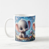 Tasse florale éléphant blanc bébé (Gauche)