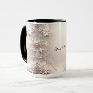 Tasse florale en ivoire blanc