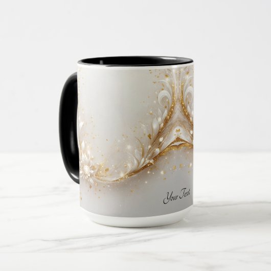 Tasse florale en or blanc (Devant gauche)