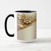 Tasse florale en or ornée moderne (Gauche)