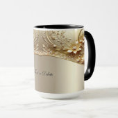 Tasse florale en or ornée moderne (Devant droit)