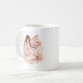 Tasse florale en piano rose doux modifiable (Devant gauche)