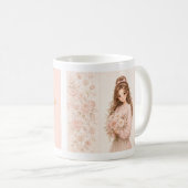 Tasse florale en soie rose éditable (Devant droit)