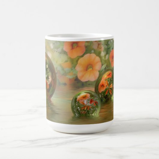 tasse florale et de marbre de 3D (Centre)