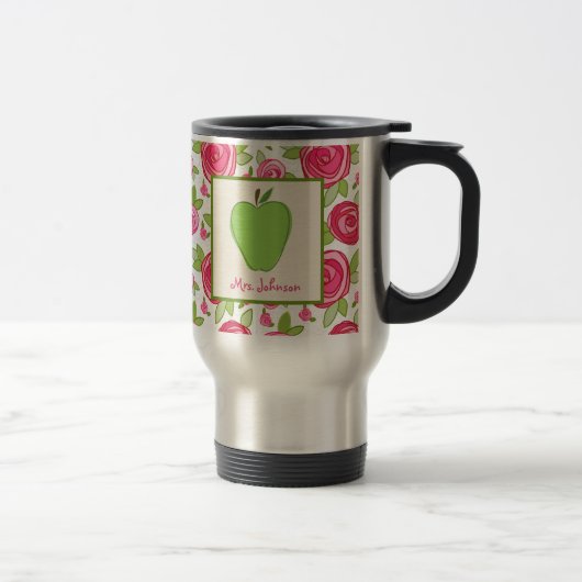 Tasse florale et verte de professeur d'Apple (Droit)