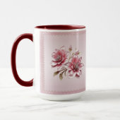 Tasse florale Fleurs roses modernes (Gauche)