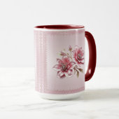 Tasse florale Fleurs roses modernes (Devant droit)