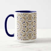 Tasse florale géométrique bleu or (Gauche)