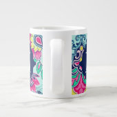 Tasse florale Girly de géant de monogramme de (Dos)