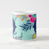 Tasse florale Girly de géant de monogramme de (Devant)