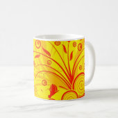 Tasse florale jaune-rouge (Devant droit)