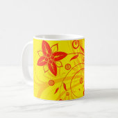 Tasse florale jaune-rouge (Devant gauche)
