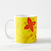 Tasse florale jaune-rouge (Gauche)