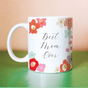 Tasse florale Meilleure Maman de tous les temps