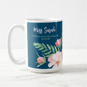 Tasse florale "Merci de m'avoir aidé à fleurir" (Gauche)