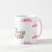 Tasse florale Olivia, décrochez un emploi (Devant droit)