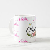 Tasse florale Olivia, décrochez un emploi (Devant gauche)