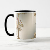 Tasse florale ornée d'or (Gauche)