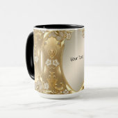 Tasse florale ornée d'or (Devant gauche)