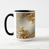 Tasse florale ornée moderne en or (Gauche)