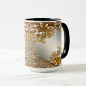 Tasse florale ornée moderne en or (Devant droit)