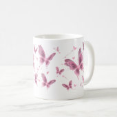 Tasse florale Papillon Rose (Devant droit)