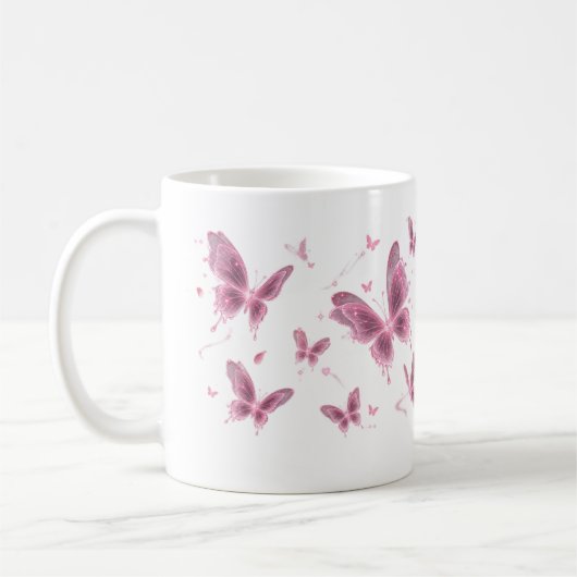 Tasse florale Papillon Rose (Gauche)