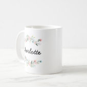 Tasse florale personnalisée de guirlande (Devant gauche)