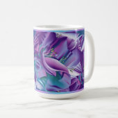 Tasse florale pourpre de motif (Devant droit)