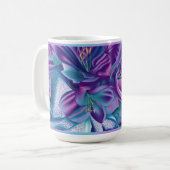 Tasse florale pourpre de motif (Devant gauche)