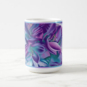 Tasse florale pourpre de motif