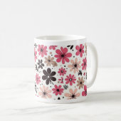 Tasse florale rose et noir (Devant droit)